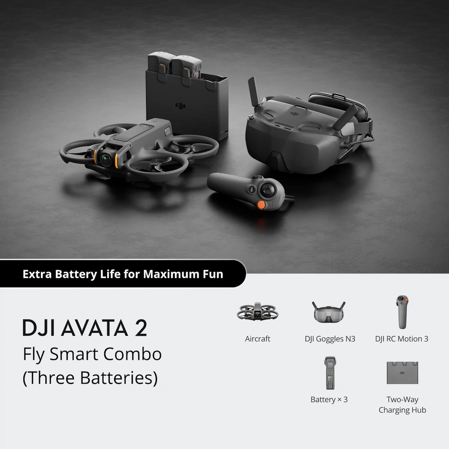 DJI Avata 2 Fly Smart Combo (Three Batteries)