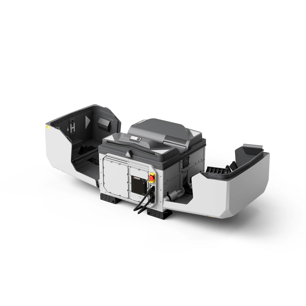 DJI Dock 4 öppen, snett bakifrån