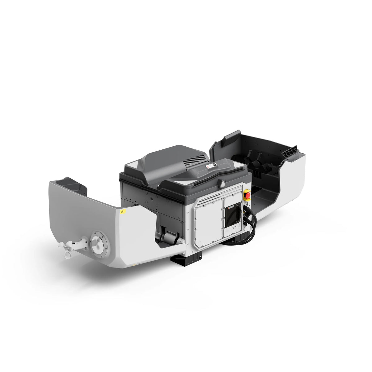 DJI Dock 4 öppen, snett framifrån