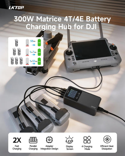 LKTOP 300W Three-Way Charger for Matrice 4 Series