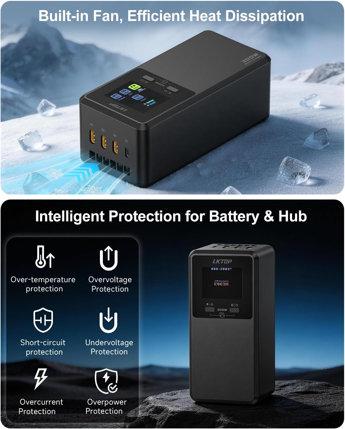 LKTOP 300W Three-Way Charger for Matrice 4 Series