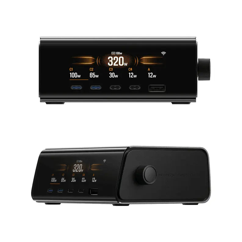 EcoFlow RAPID Pro - Stationär Laddare (320W, 5 portar, GaN)